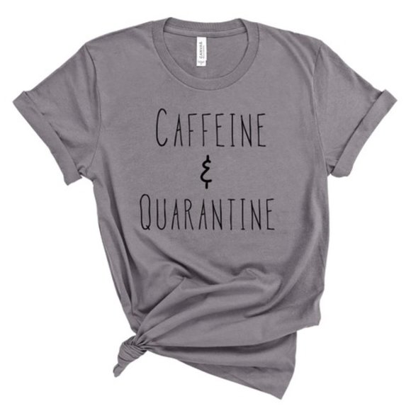White Graphis tee Caffeine & Quarantine - Picture 2 of 3